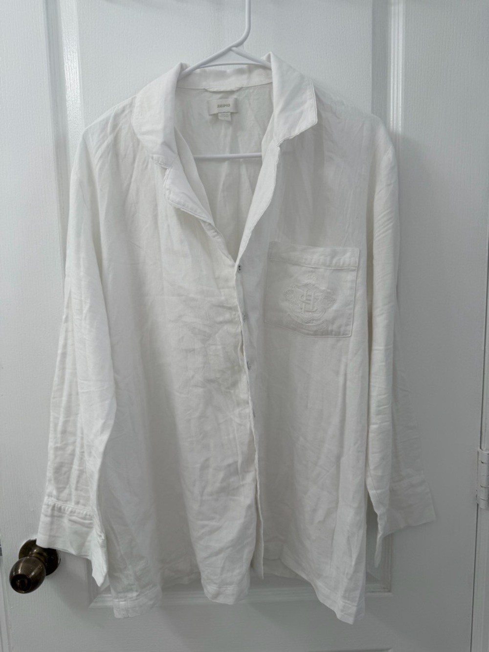 Skims Sleep Long Sleeve Button Up Marble Pajama Shirt (Size L)